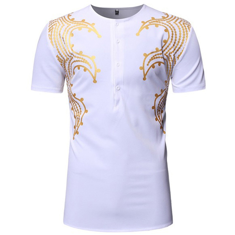 Plain Black Golden Printed T-Shirts