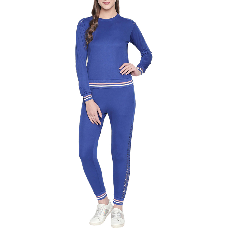 Women Blue Solid Tracksuits
